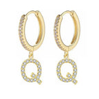 Women's Initial Hoop Earrings q