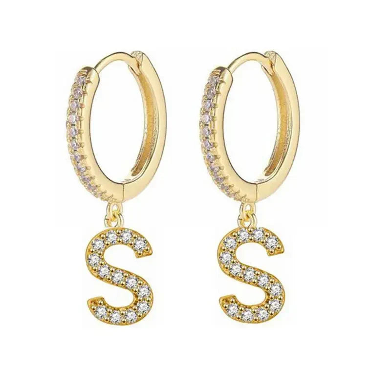 Women's Initial Hoop Earrings s
