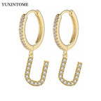 Women's initial letter earrings