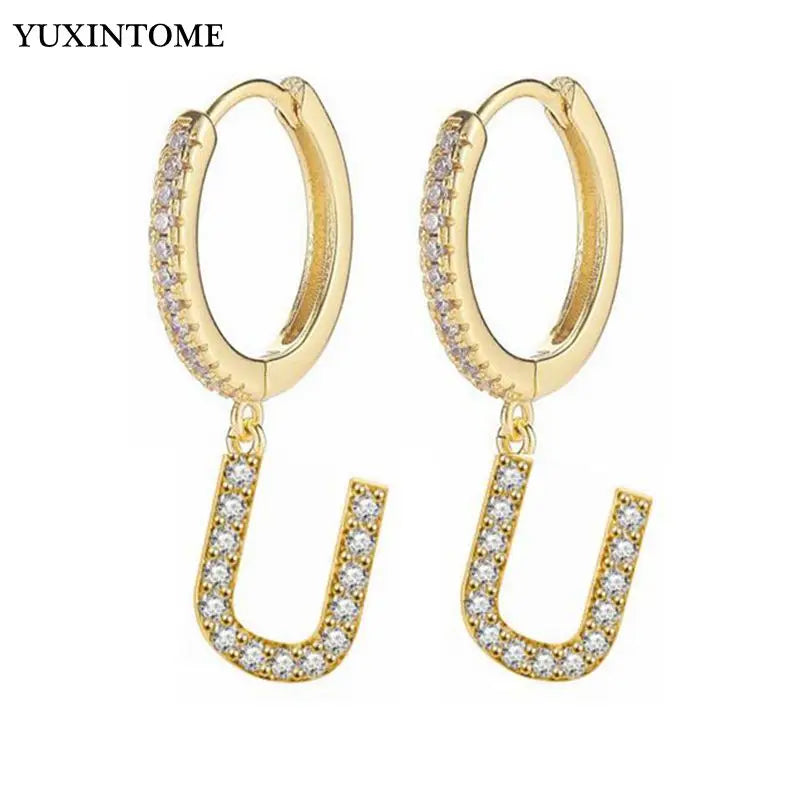 Women's initial letter earrings