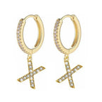 Women's Initial Hoop Earrings x