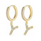 Women's Initial Hoop Earrings y