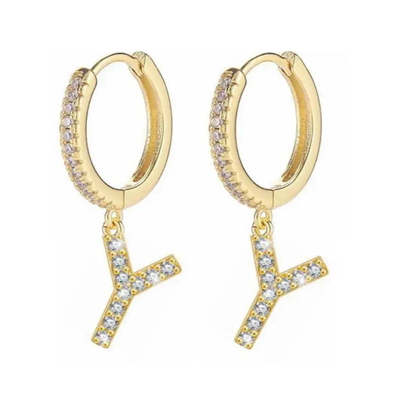 Women's Initial Hoop Earrings y