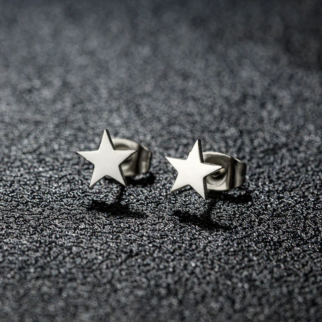 Light Star Stud Earrings silver