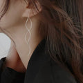 Long Silver or Silver Gold Earrings
