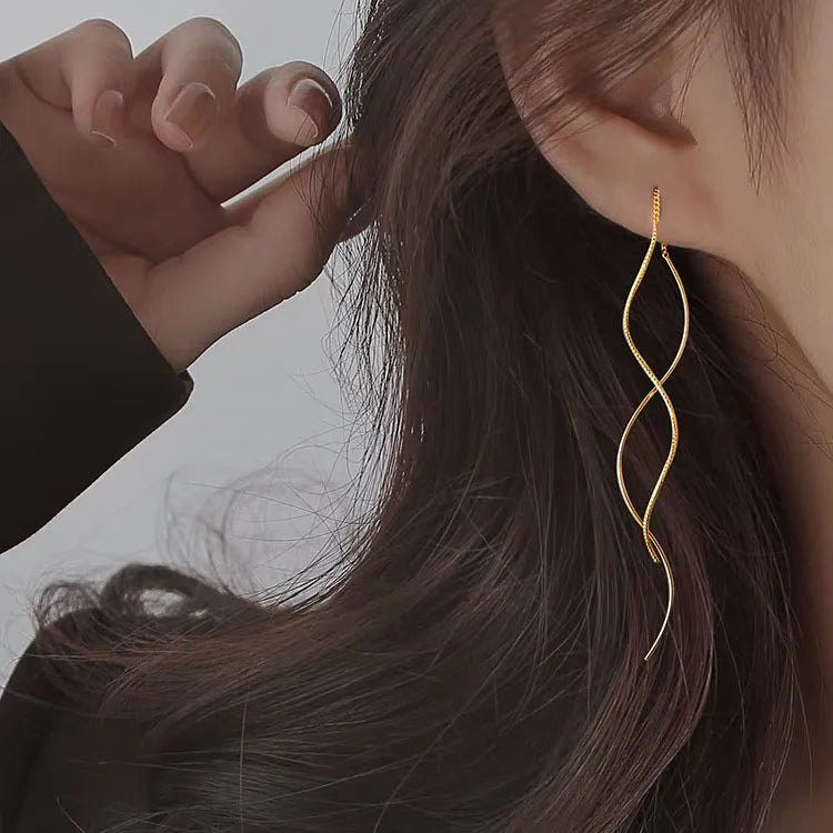 Long Silver or Gold gold Earrings