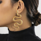 Long Snake Earrings Gold