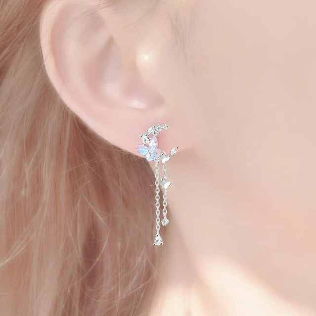 Moon and Butterfly Earrings
