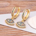 Blue Zircon Evil Eye Earrings Bohemian Style