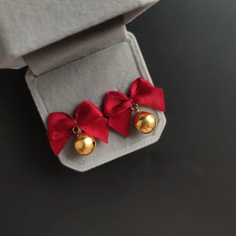 Christmas Bell Bow Earrings