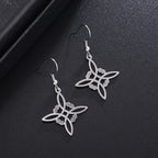 Witch's Knot Dangle Earrings Protection Women Wiccan silver