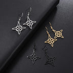 Witch's Knot Dangle Earrings Protection Women Wiccan black