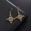 Witch's Knot Dangle Earrings Protection Women Wiccan gold