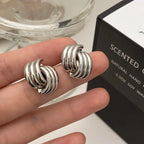 Women's bow earrings in silver