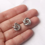 Twisted Knot Earrings in Silver