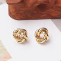 Twisted Knot Earrings in Gold