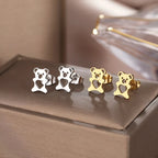 Cute Bear Earrings Gold And Silver