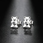 Cute Bear Earrings Silver