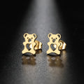 Cute Bear Earrings Gold