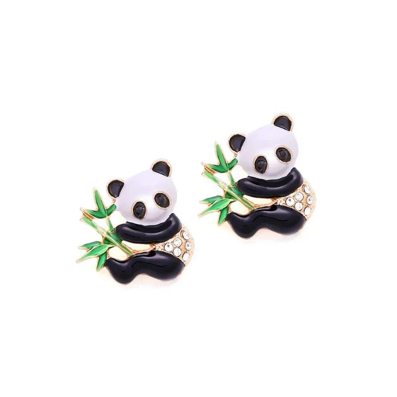 Bamboo Panda Earrings