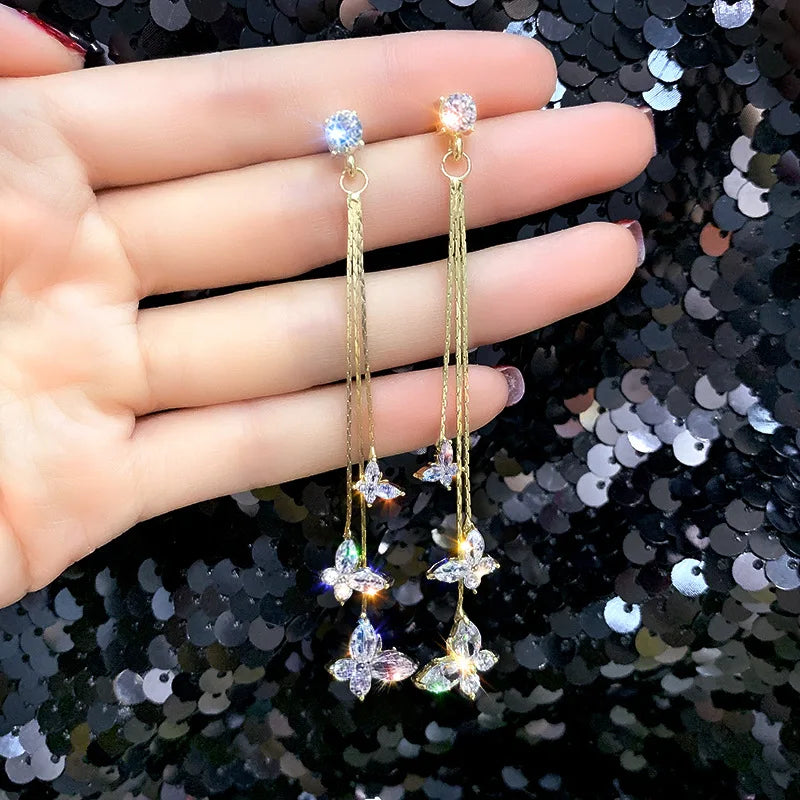 Gold Women's Butterfly Earrings