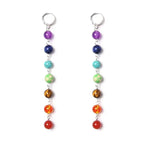 7 Chakra Dangling Earrings for Women silver