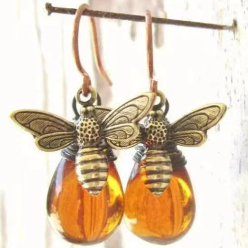 Women's bee drop earrings