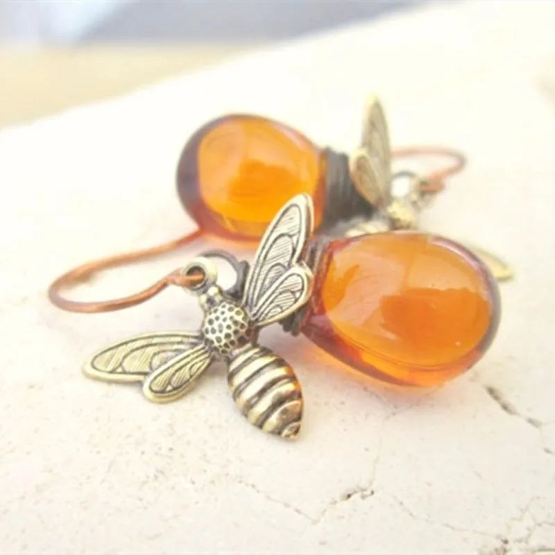 Women's bee drop earrings