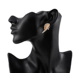 Angel wing rhinestone drop earrings