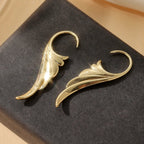Gold angel wing drop earrings for women