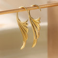 Gold angel wing drop earrings for women