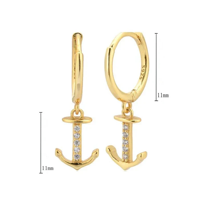 Anchor drop earrings