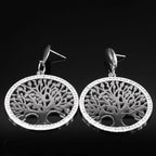 Silver Tree of Life Dangle Earrings