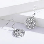 Dangling Tree of Life Earrings with Zircons