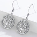 Dangling Tree of Life Earrings with Zircons