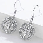 Dangling Tree of Life Earrings with Zircons