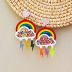 Rainbow lightning drop earrings