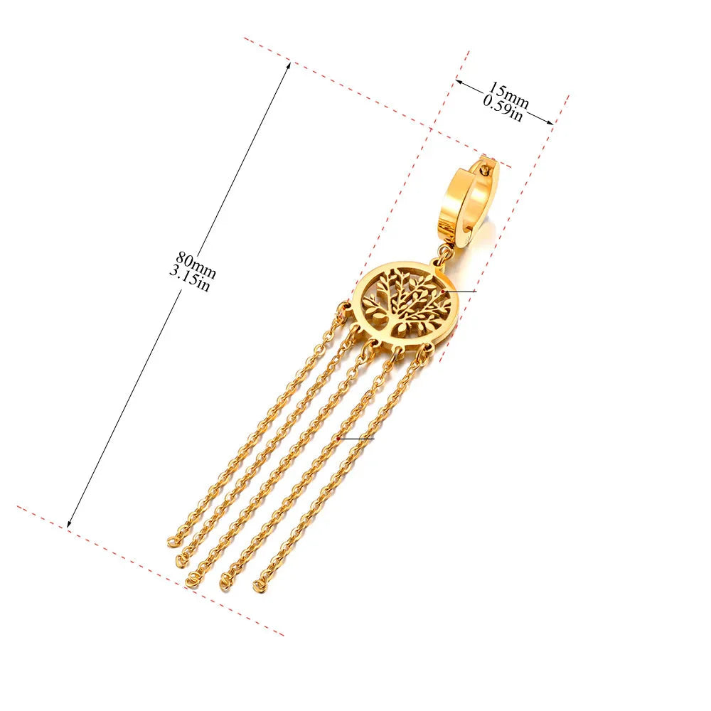 Dangling Earrings with Tree of Life