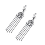 Dangling Earrings with Silver Tree of Life