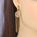 Dangling Earrings with Gold Tree of Life