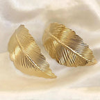 Dangling Earrings with Leaf for Women gold