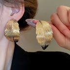 Dangling Earrings with Leaf for Women gold