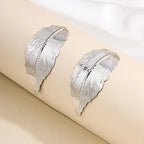 Dangling Earrings with Leaf for Women silver
