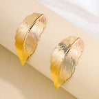 Dangling Earrings with Leaf for Women gold