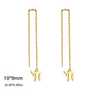 Dangling earrings with the Jewish life symbol Chai