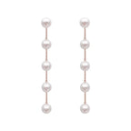 Dangling Earrings with White Pearls