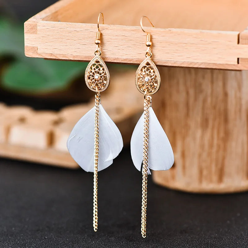 Bohemian Feather Dangle Earrings 5