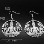 Buddha and Lotus Flower Dangling Earrings