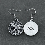 Dangling Earrings Compass Vegvisir Viking