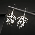 Dangling Earrings in Silver Coral Branches